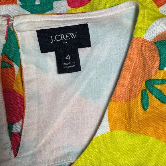 J.Crew Linen Blend Colorful Citrus Floral Print Dress size 4 - Picture 9 of 12